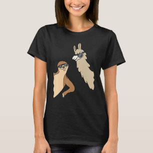 Sleuf en llama met zonnebrillen, liefhebbers en Al T-shirt