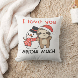 Sleuf ik hou van je sneeuwt veel Snowman Pun Kussen