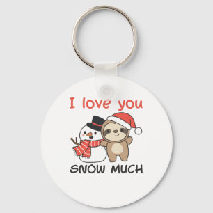 Sleuf ik hou van je sneeuwt veel Snowman Pun Sleutelhanger