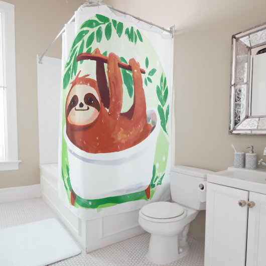 Sleuf in een badkuipergordijn douchegordijn (In situ)