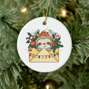 Sleuf kerstbrief winterdieren keramisch ornament