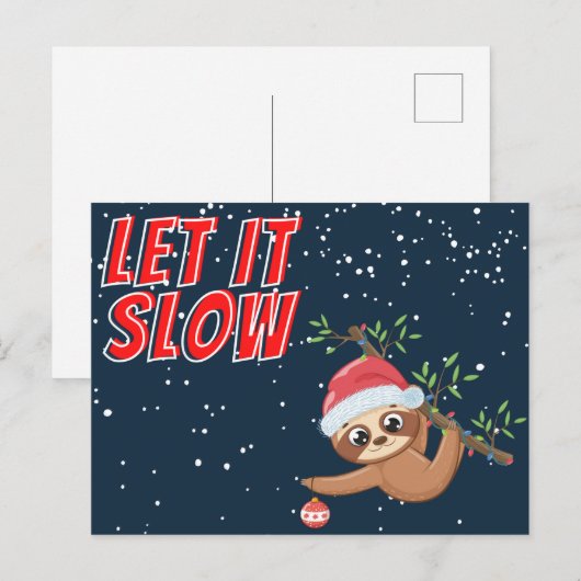 Sleuf laat het Briefkaart met een traag kerstfeest (Voorkant / Achterkant)