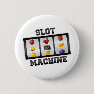 Sleuf machine—goed luck! ronde button 5,7 cm