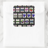 Sleuf machine haspels vierkante sticker (Tas)