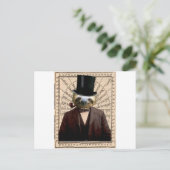 Sleuf Man Victoriaans Steampunk Anthropomorphic Briefkaart (Staand voorkant)