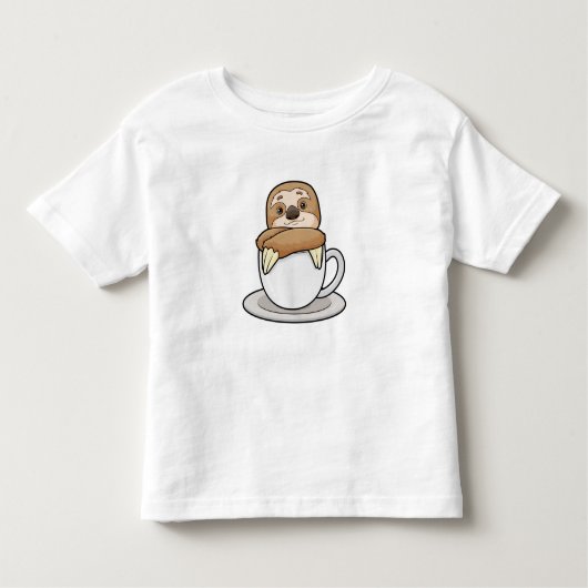 Sleuf met beker koffie kinder shirts (Voorkant)
