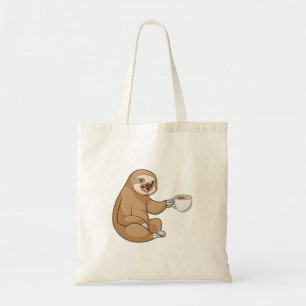 Sleuf met beker koffie tote bag