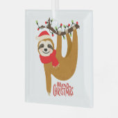 Sleuf met kerst met feestdag glas ornament (Voorkant links)