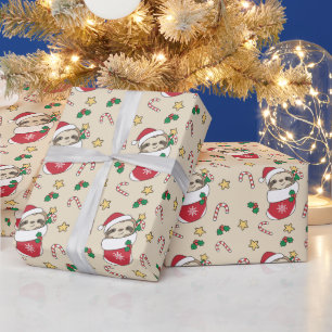 Sleuf met kerstwinter winterdieren cadeaupapier