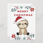 Sleuf met kerstwinter winterdieren feestdagenkaart (Voorkant / Achterkant)