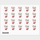 Sleuf met kerstwinter winterdieren vierkante sticker (Vel)
