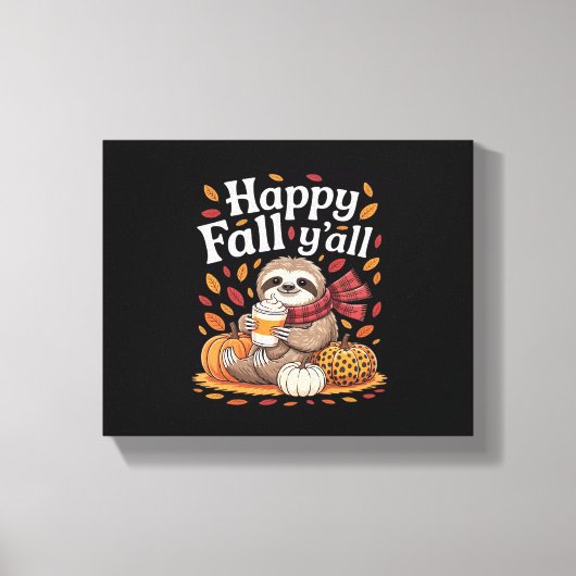 Sleuf met pompoenkruid blij Herfst Yall herfst Canvas Afdruk (Voorkant)