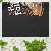 Sleuf met pompoenkruid blij Herfst Yall herfst Theedoek (Gevouwen)