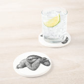 Sleuf op boom zandsteen onderzetter (Zijkant)