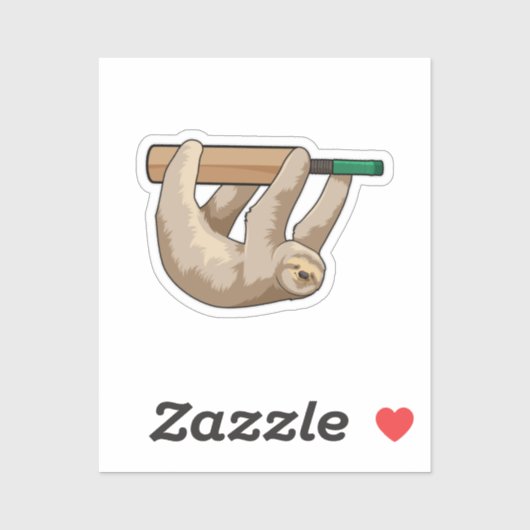 Sleuf op cricket met cricket bat sticker (Vel)