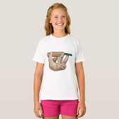Sleuf op cricket met cricket bat t-shirt (Voorkant volledig)