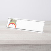 Sleuf op regenboog bureau naambordje (Voorkant)