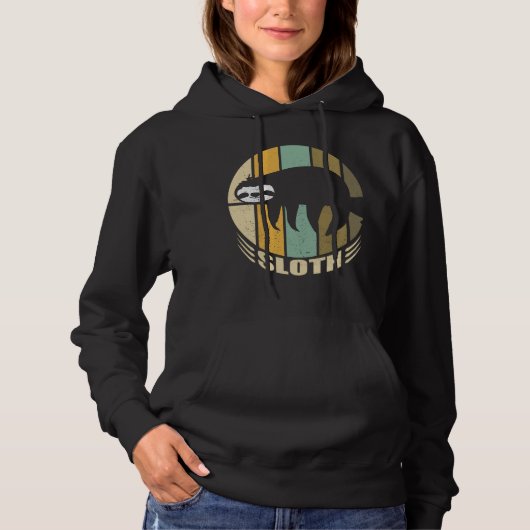 Sleuf-retro | Sloth Funny Gift Hoodie (Voorkant)