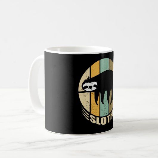 Sleuf-retro | Sloth Funny Gift Koffiemok (Voorkant links)