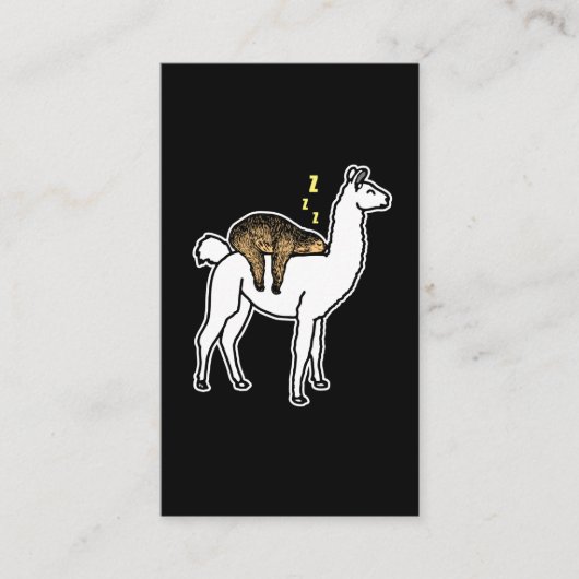 Sleuf slaapt op alpaca Lama Visitekaartje (Voorkant)