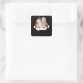 Sleuf Unicorn Rainbow Animals Unicorns Vierkante Sticker (Tas)