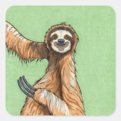 Sleuf Vierkante Sticker (Voorkant)