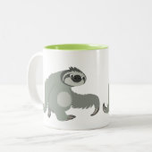 Sleuf voor Cartoon in snel tempo Tweekleurige Koffiemok (Voorkant links)