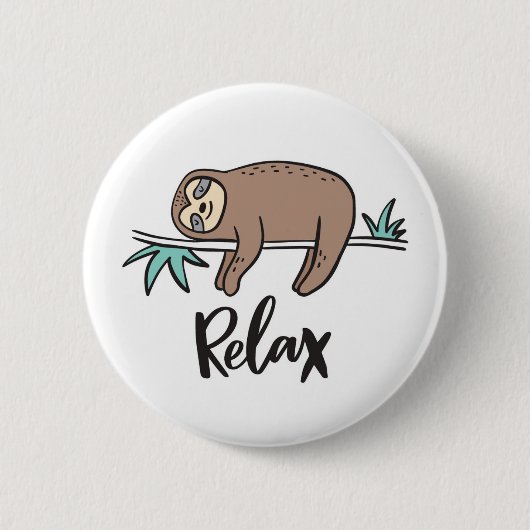 Sleuf zegt: Ontspan Ronde Button 5,7 Cm (Voorkant)