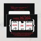 Sleufmachine Trouwdatum - Bruiloft Aankondigingskaart (Voorkant / Achterkant)