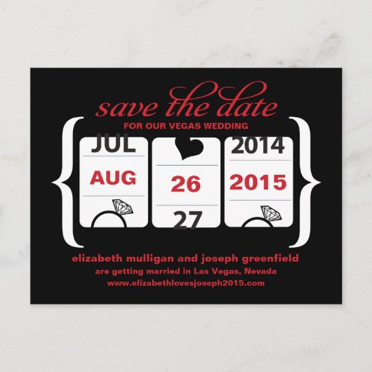 Sleufmachine Trouwdatum - Bruiloft Aankondigingskaart (Voorkant)