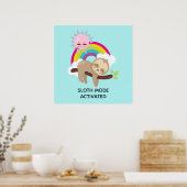 Sleufmodus geactiveerd Funny Illustratie Poster (Keuken)