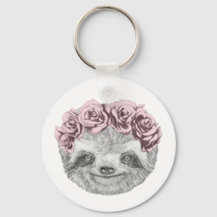 Sleufportret Kop van Floral Sleutelhanger