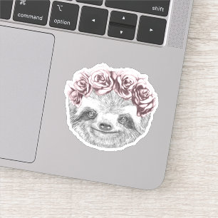 Sleufportret Kop van Floral Sticker