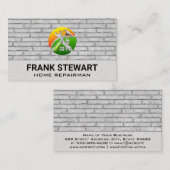 Sleutel Hamer | Bakstenen muur Achtergrond Visitekaartje (Voorkant / Achterkant)