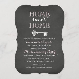 Sleutel Krijtbord Housewarming Uitnodiging