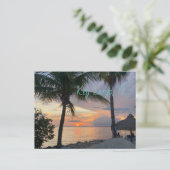 Sleutel Largo, FL zonsondergang Briefkaart (Staand voorkant)