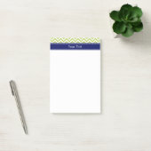 Sleutel Lime SLg Chevron Navy Naam Monogram Post-it® Notes (Kantoor)