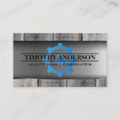 Sleutel Logo van tandwiel | Metaal Hout Achtergron Visitekaartje (Voorkant)