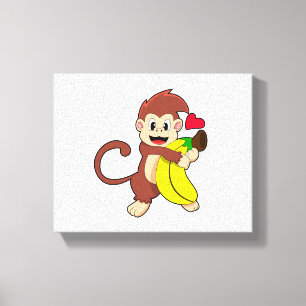 Sleutel met Banana Canvas Afdruk