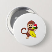 Sleutel met Banana Ronde Button 7,6 Cm (Voorkant /achterkant)