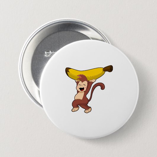 Sleutel met Banana Ronde Button 7,6 Cm (Voorkant /achterkant)