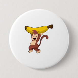 Sleutel met Banana Ronde Button 7,6 Cm