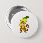Sleutel met Banana Ronde Button 7,6 Cm (Voorkant /achterkant)