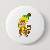 Sleutel met Banana Ronde Button 7,6 Cm (Voorkant)