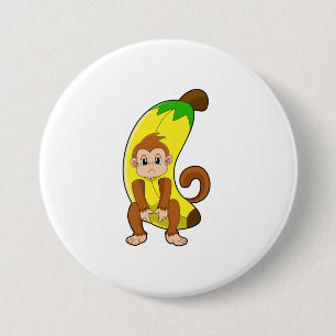 Sleutel met Banana Ronde Button 7,6 Cm