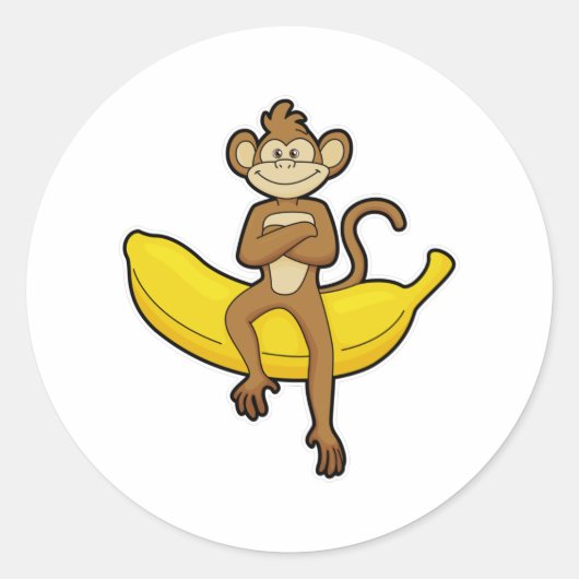 Sleutel met Banana Ronde Sticker (Voorkant)