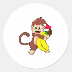 Sleutel met Banana Ronde Sticker