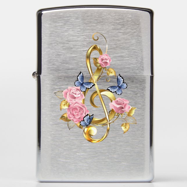 Sleutel met roze rozen (Voorkant)