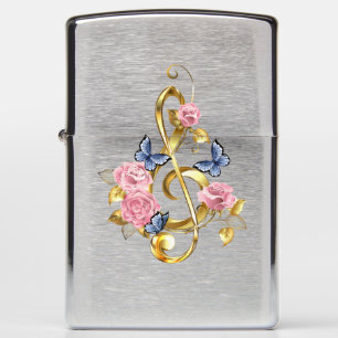 Sleutel met roze rozen