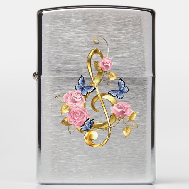 Sleutel met roze rozen (Voorkant)